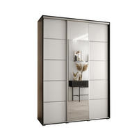 SCHWEBETÜRENSCHRANK 235,2/180/60 3-türig - Silberfarben/Schwarz, Holz/Metall (180/235/60cm) - Abiks Möbel