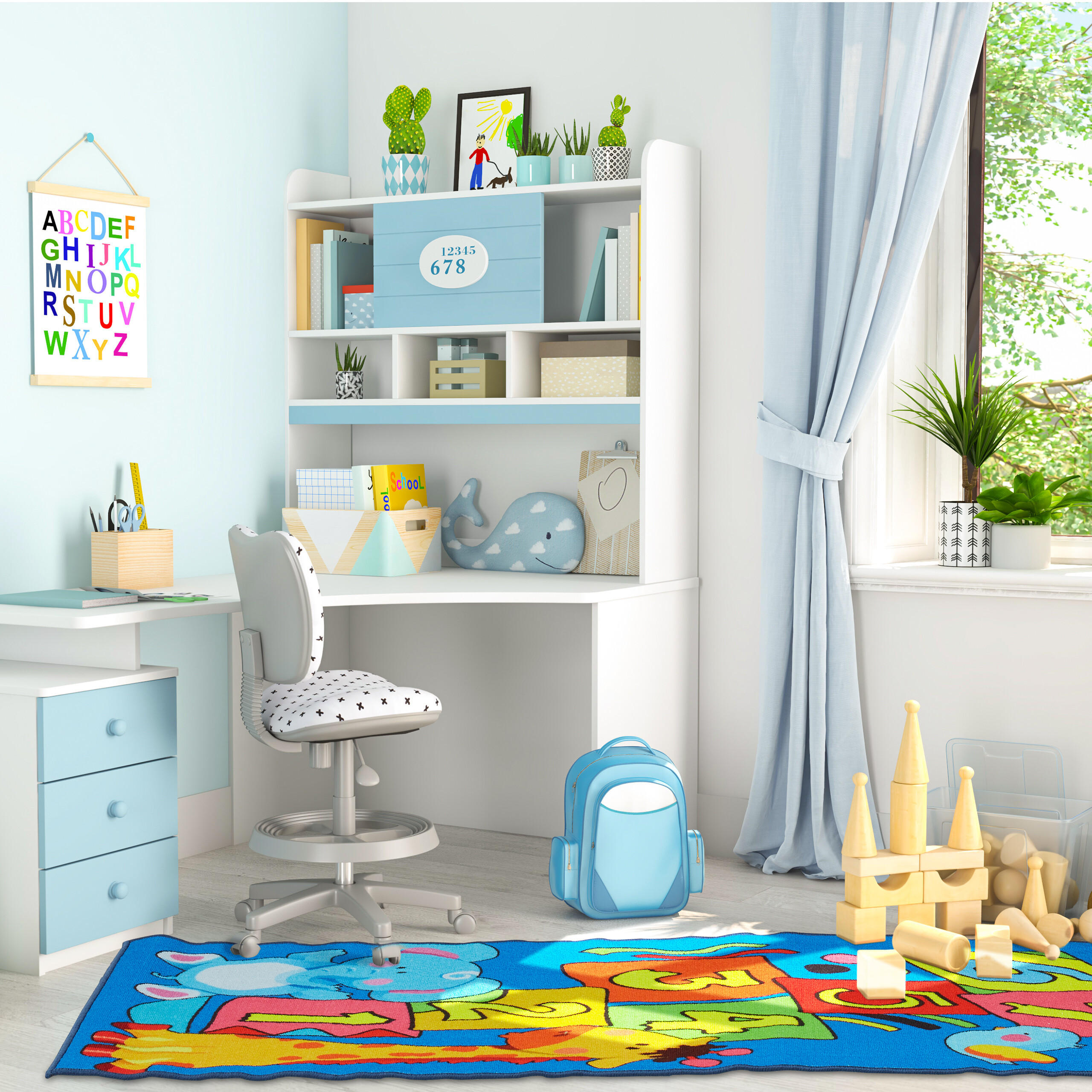KINDERTEPPICH - Multicolor, Kunststoff/Textil (67/179cm) - Relaxdays