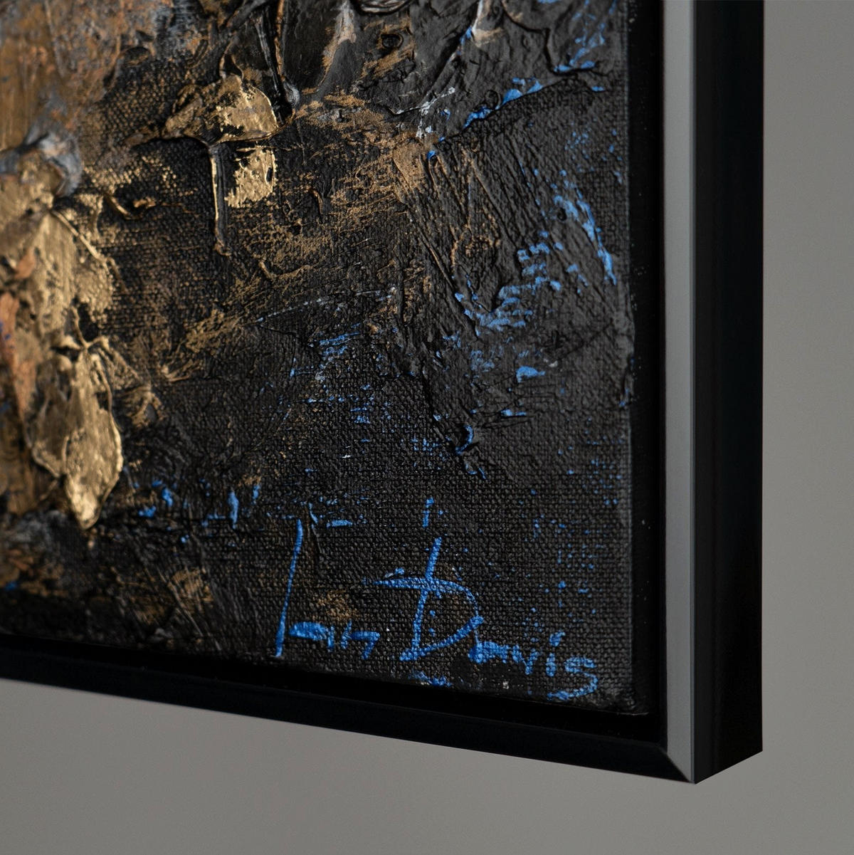 GEMÄLDE Goldener Kontrast Schattenfugenrahmen Schwarz 200x100 cm - Schwarz, Holz (200/100cm) - YS-art gallery