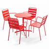 GARTENSET 5-tlg., Rot - Rot, Metall - Oviala