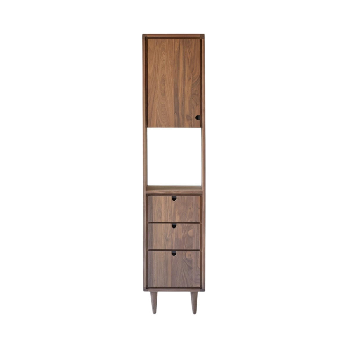HOCHSCHRANK Jonàk Dunkelbraun aus Walnuss - Dunkelbraun, Holz (40/180/35cm) - Tikamoon