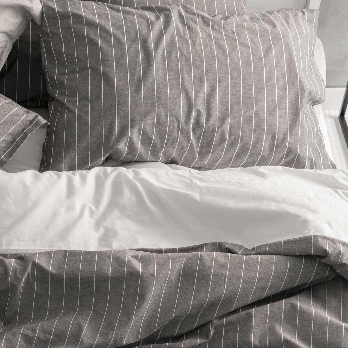 KISSENBEZUG oxford 45x125 cm grau - Grau, Textil (45/125cm) - Happy Friday
