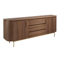 SIDEBOARD Sideboard Nussbaum und goldener polierter Stahl 210/45/80 cm - Goldfarben/Schwarz, Holz (210/80/45cm) - ANGEL CERDA