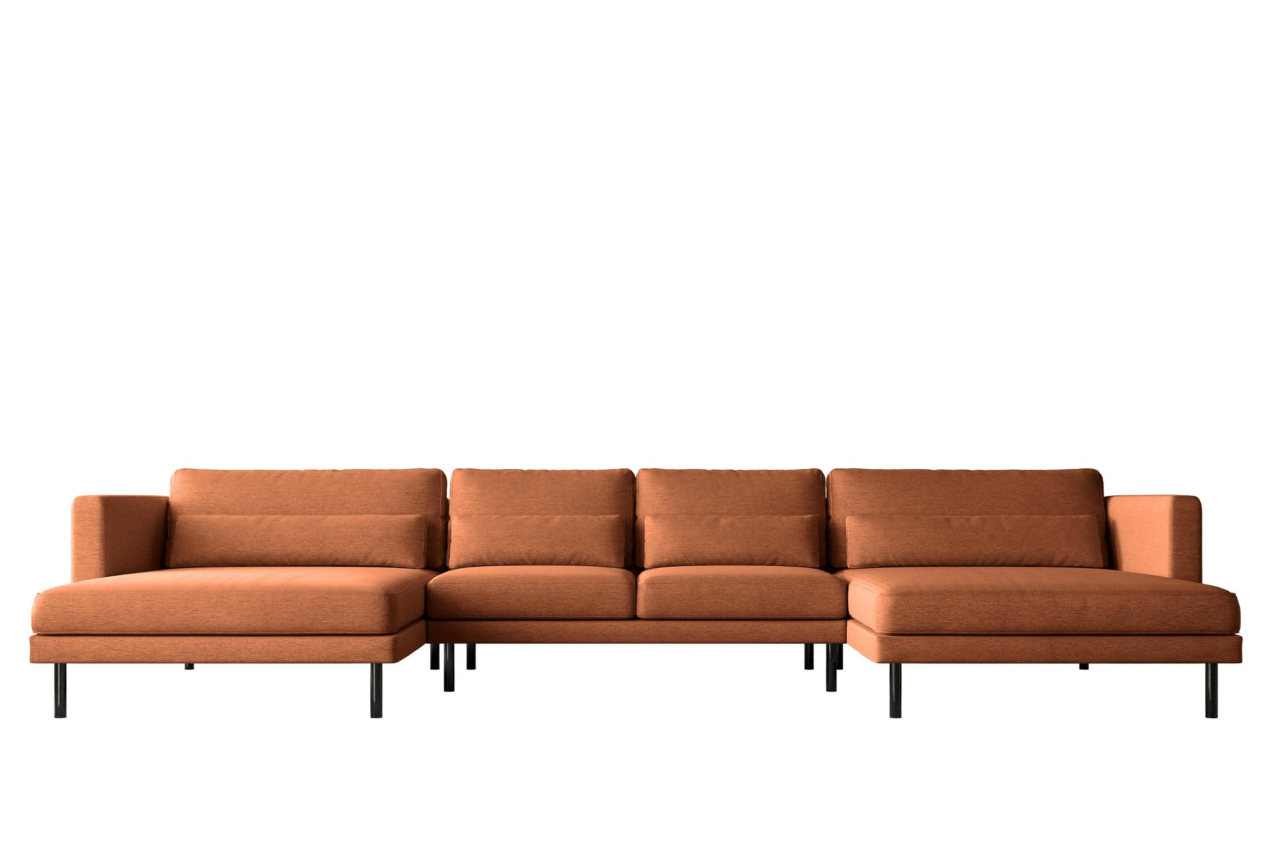 ECKSOFA DANI In U-Form Stilvolles Stoff Verita Kupfer - Kupferfarben, Holz/Textil (174/391cm) - Kaiser Möbel