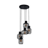 HÄNGELEUCHTE Mix Schwarz 47/47/ 180 cm - Schwarz, Metall (47/47/180cm) - Hoyz Collection