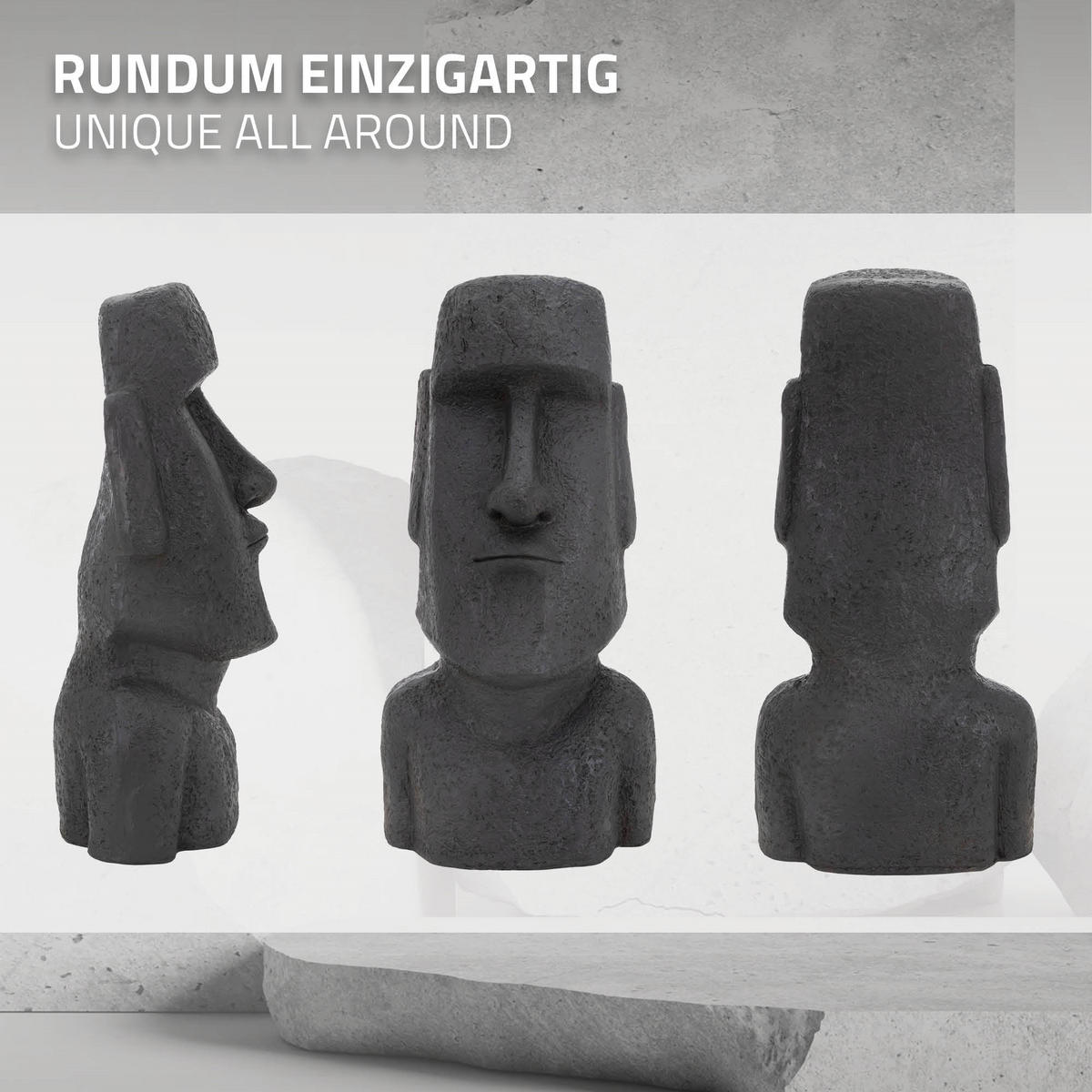 OSTERINSEL-KOPF 78 cm - Anthrazit, Kunststoff (26/78/37cm) - ECD-Germany