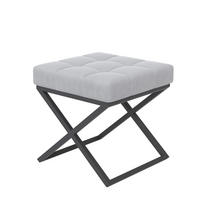 HOCKER LIND 45/45/45 cm, Schwarz / Grau - Schwarz/Grau, Textil/Metall (45/45/45cm) - Idohome