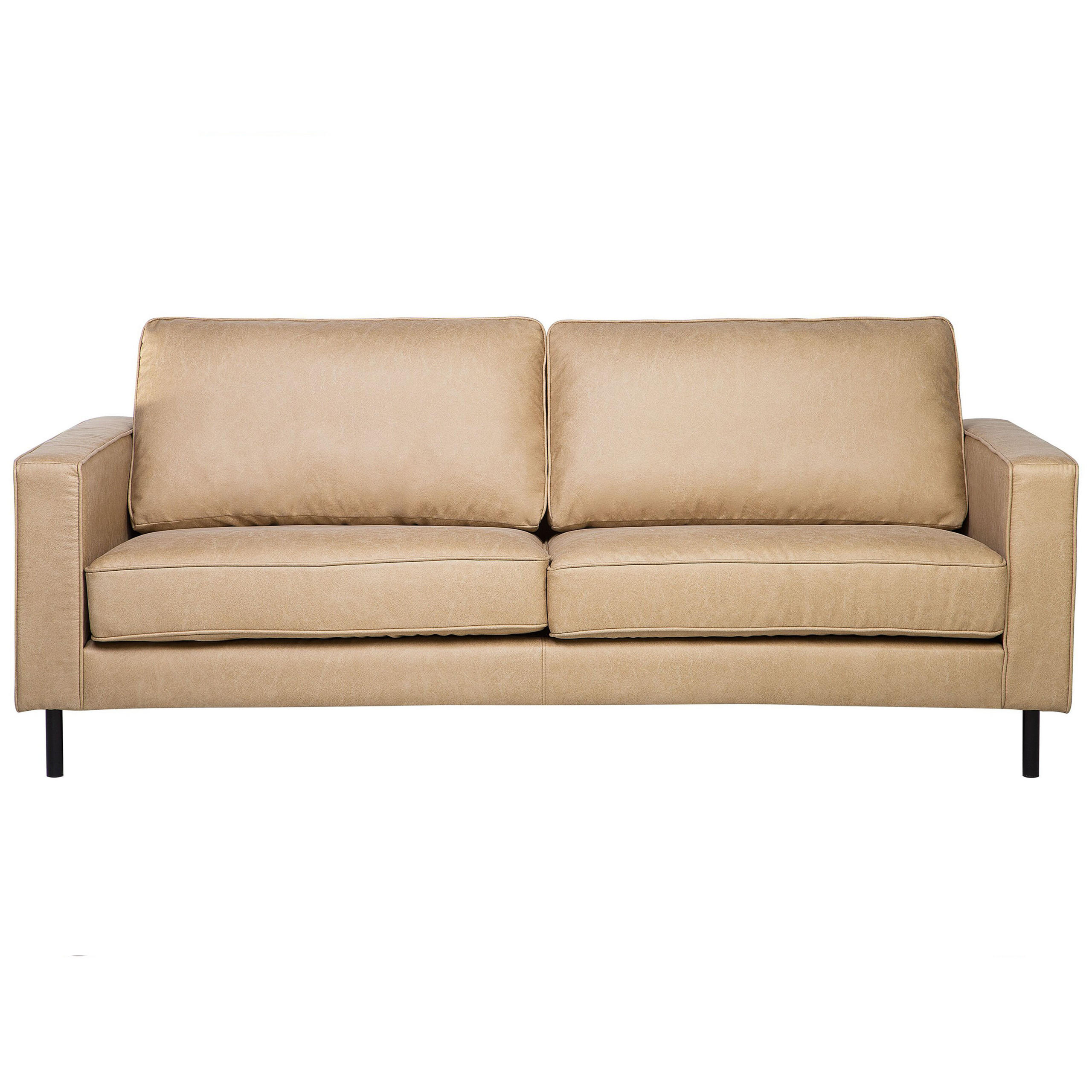 3-SITZER-SOFA Kunstleder Beige Savalen - Beige, Textil (204/87/91cm) - Beliani