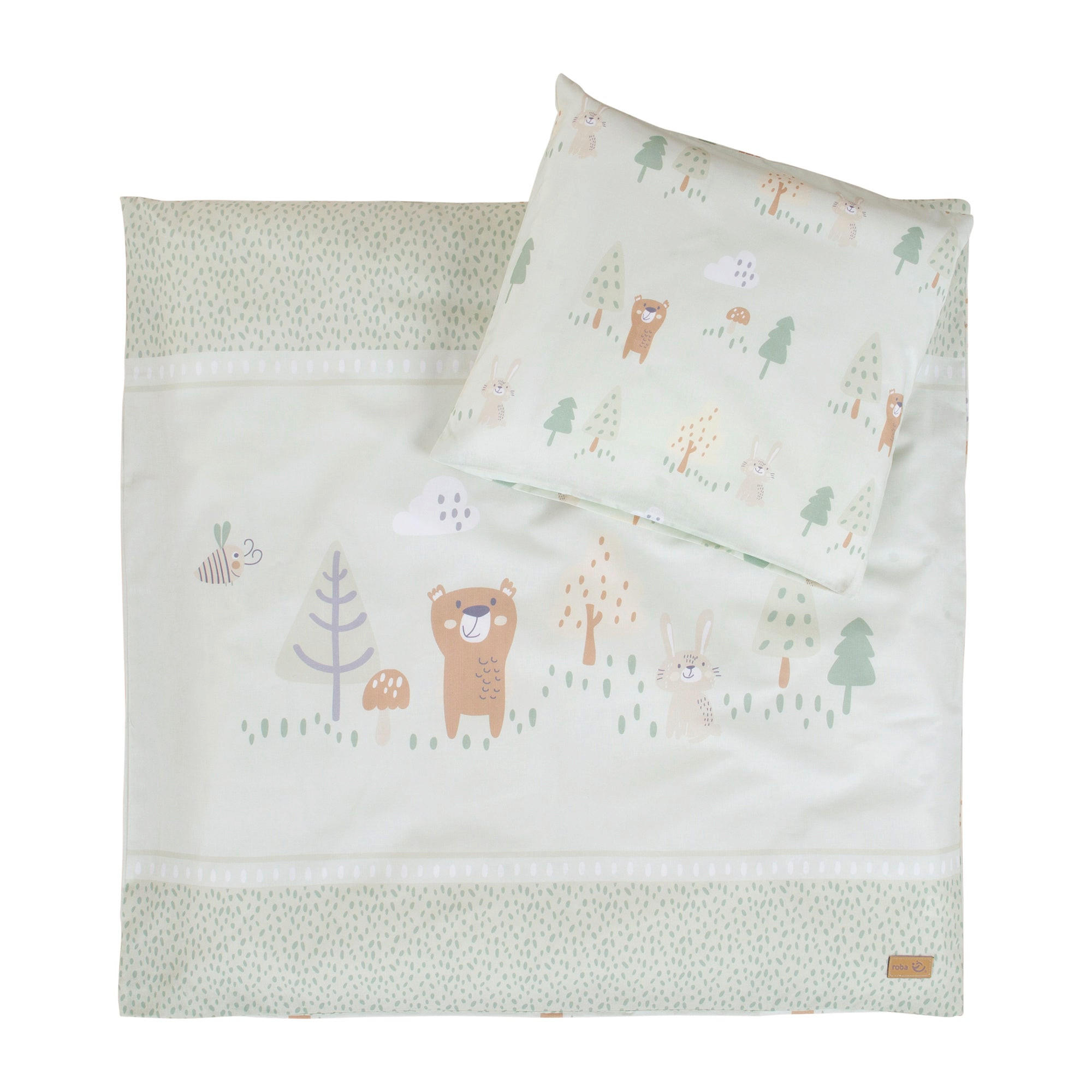 KINDERBETTWÄSCHE - Woodland Buddies - 80 x 80 cm - Grün, Textil (80/80cm) - Roba
