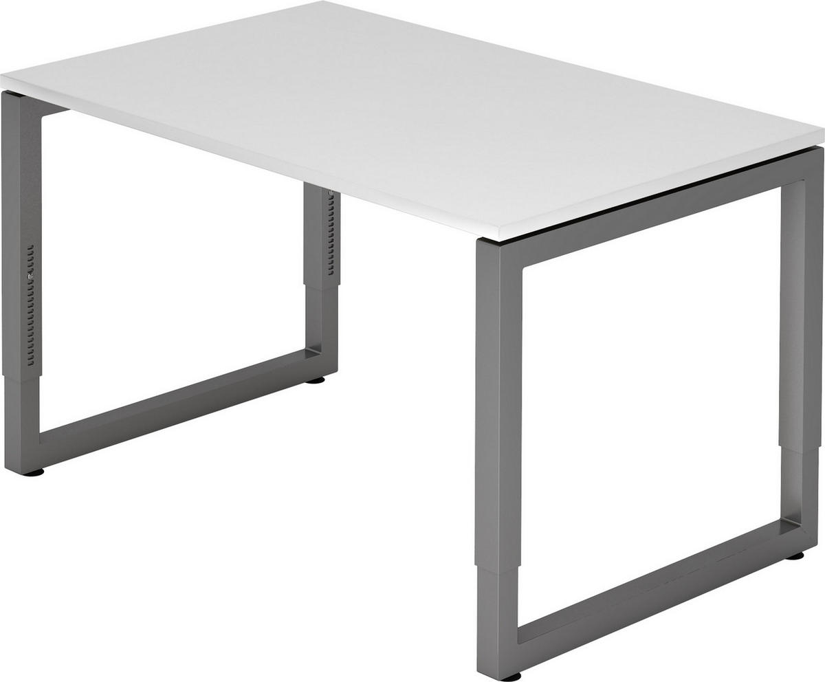 SCHREIBTISCH Serie-R 80/120/74 cm in Weiß/Graphitfarben - Graphitfarben/Weiß, Holzwerkstoff (80/120/74cm) - bümö