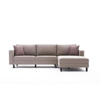 ECKSOFA mit elegantem Leinen-Bezug - Beige/Creme, Buchenholz/Textil (187/258cm) - myHomelando