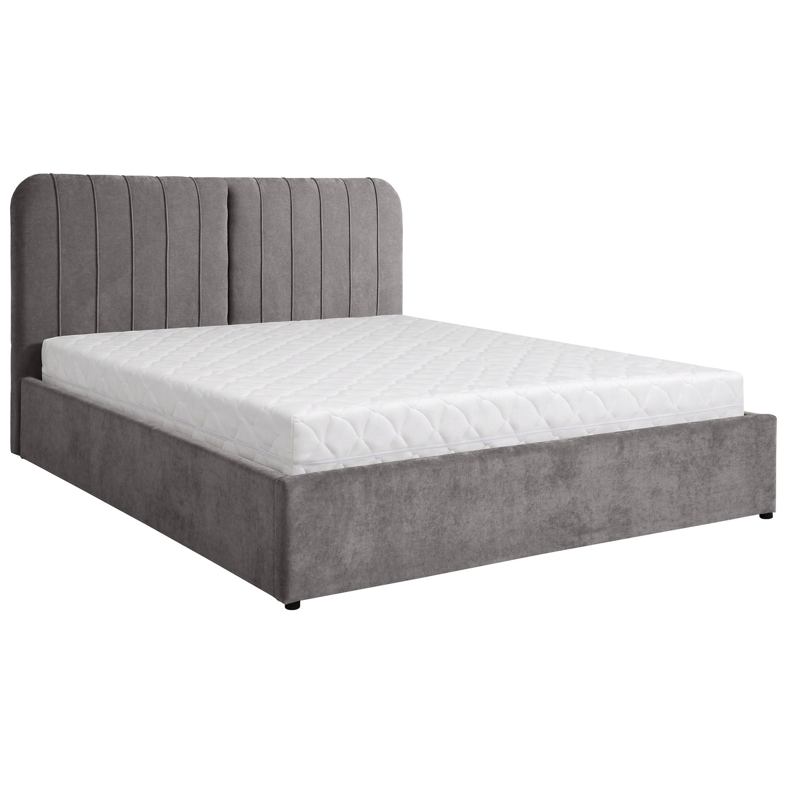 Beautysofa ČALOUNĚNÁ POSTEL Livre s taštičkovou matrací 26 cm, s úložným prostorem, 160x200 cm, žinylková látka, tmavě šedá