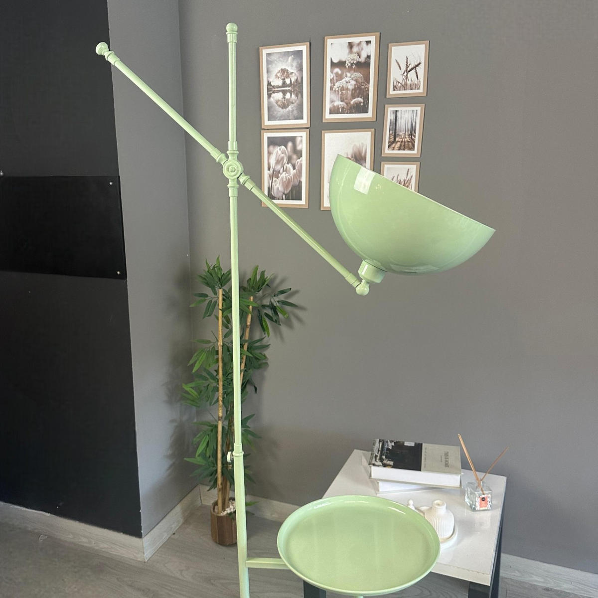 STEHLAMPE Raxon - Mintgrün, Metall (30/30/165cm) - Bamyum
