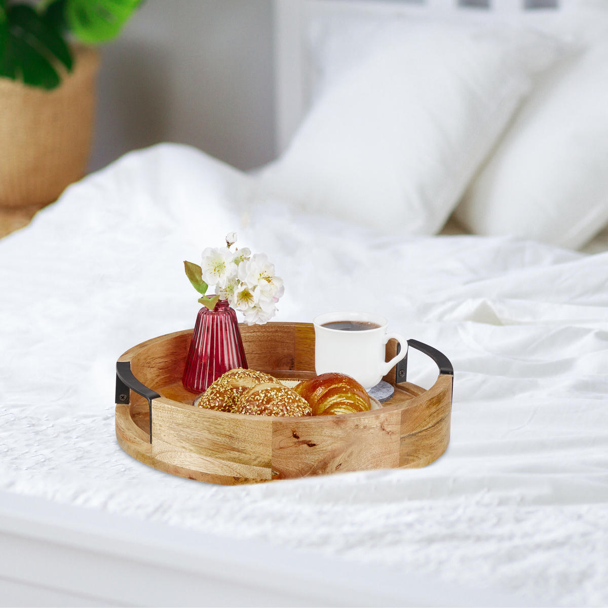 TABLETT - Hellbraun, Holz/Metall (7.5cm) - Relaxdays