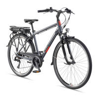 E-BIKE XT485 Trekking Elektrofahrrad 21-Gang Shimano Kettenschaltung, Pedelec, 14,5Ah, 37V Akku - Anthrazit, Metall (112cm) - Telefunken