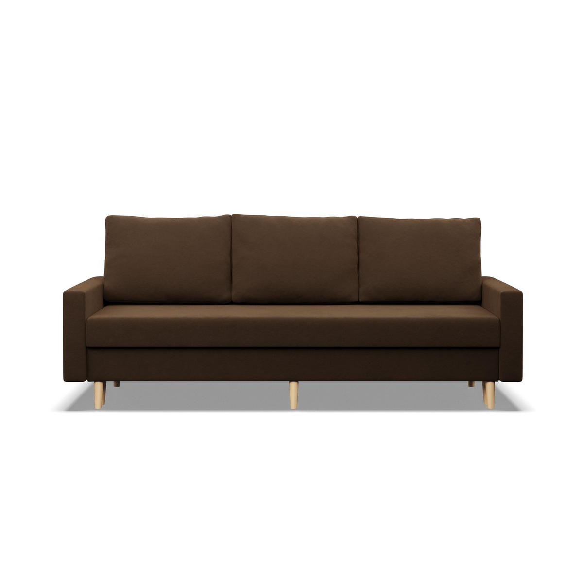 SOFA 3-SITZER MIT SCHLAFFUNKTION BLANK, Braun - Braun, Textil (212/88/92cm) - Mebligo