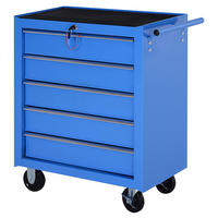 Werkzeugwagen Stahl Blau - Blau, Metall (33/77/675cm) - HOMCOM