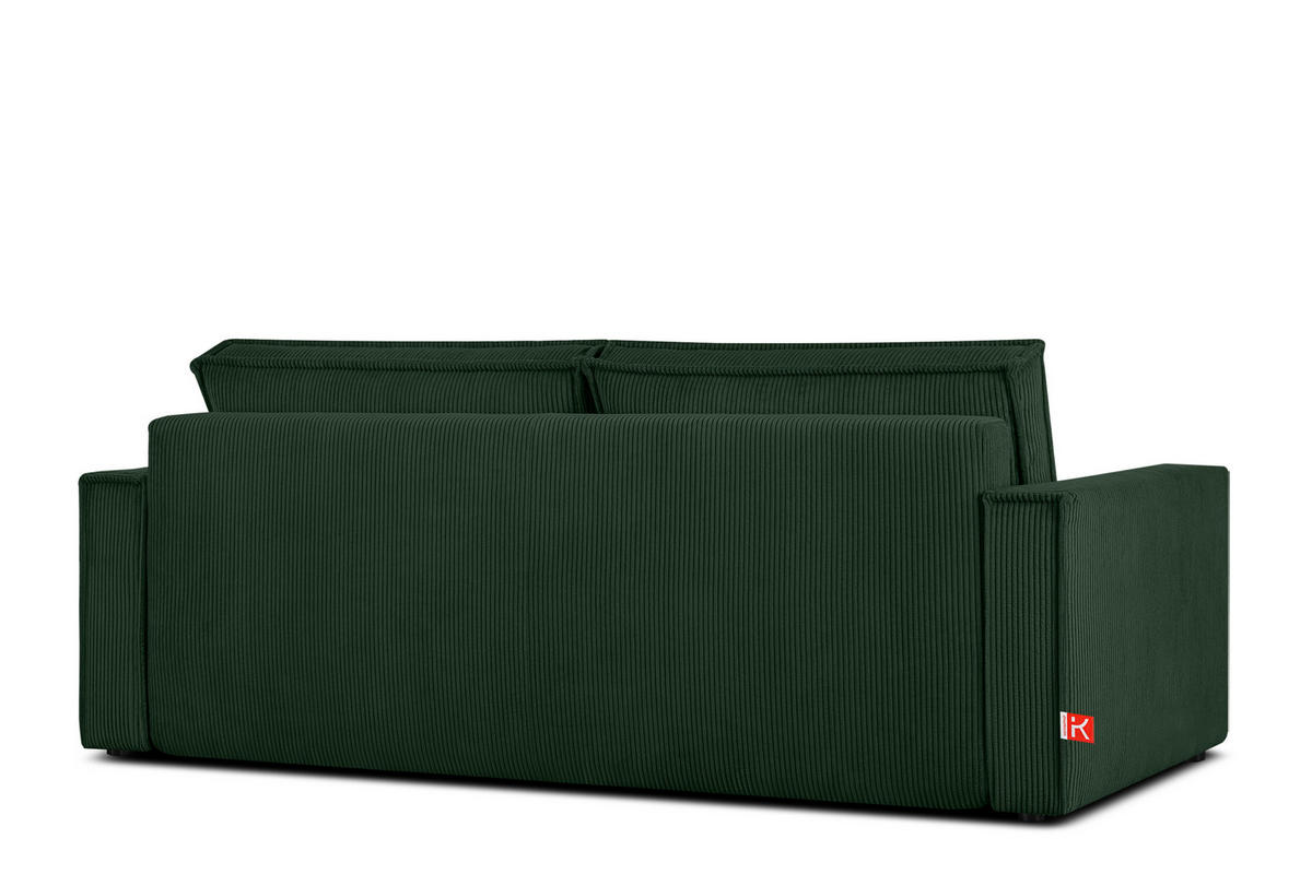 SCHLAFSOFA NAPI in Pet Friendly Cord-Stoff, dunkelgrün - Dunkelgrün/Schwarz, Textil (228/89/101cm) - KONSIMO®