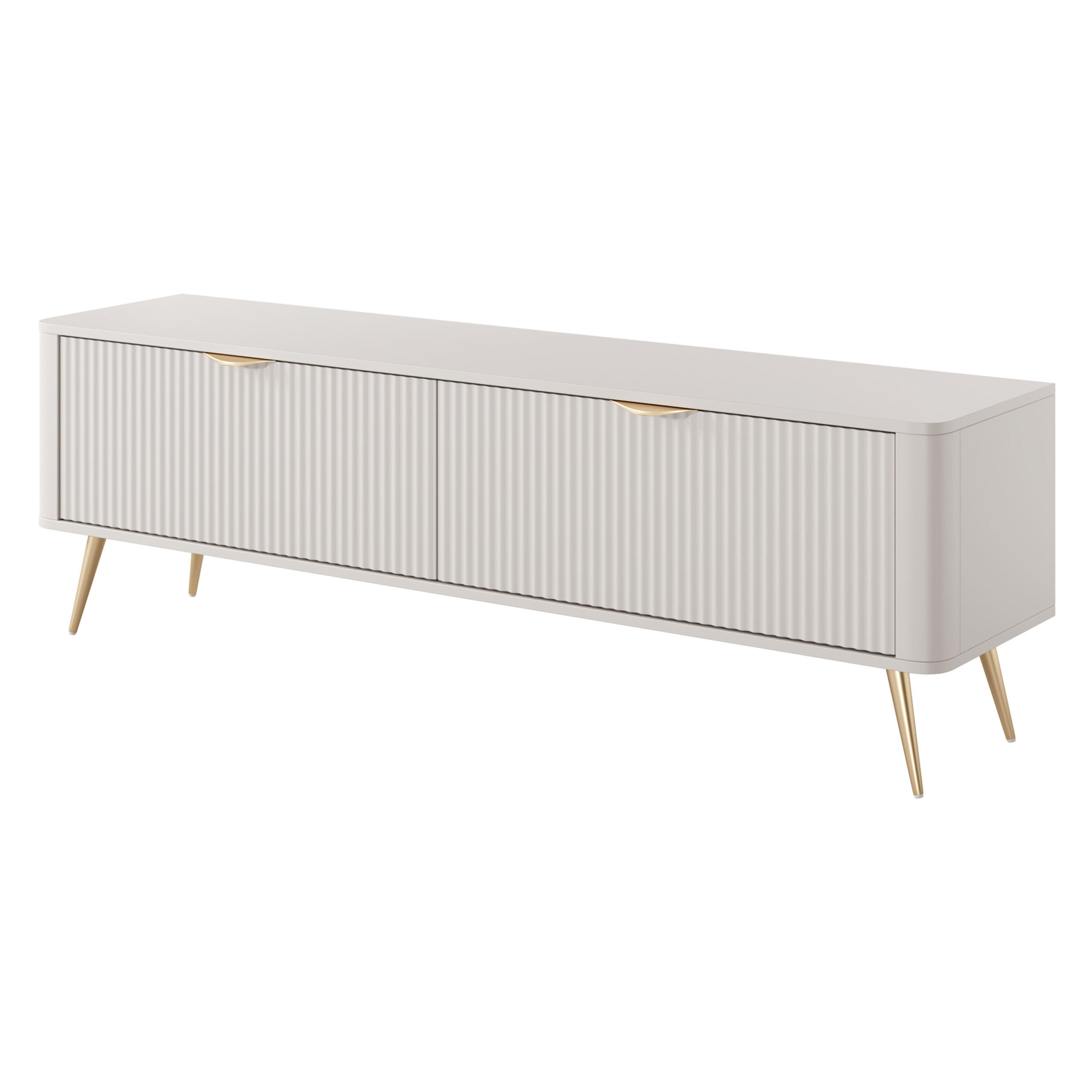LOWBOARD LANTANA 163,2x38x51,2 cm mit 2 Türen Beige - Beige, Holzwerkstoff (163.2/51.2/38cm) - MASSENO