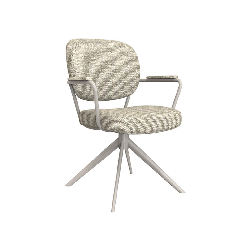 Thumbnail - Label51 Esszimmerstuhl, Creme, Textil, 1-Sitzer, 61x89x64 cm, Esszimmer, Stühle, Esszimmerstühle, Armlehnenstühle