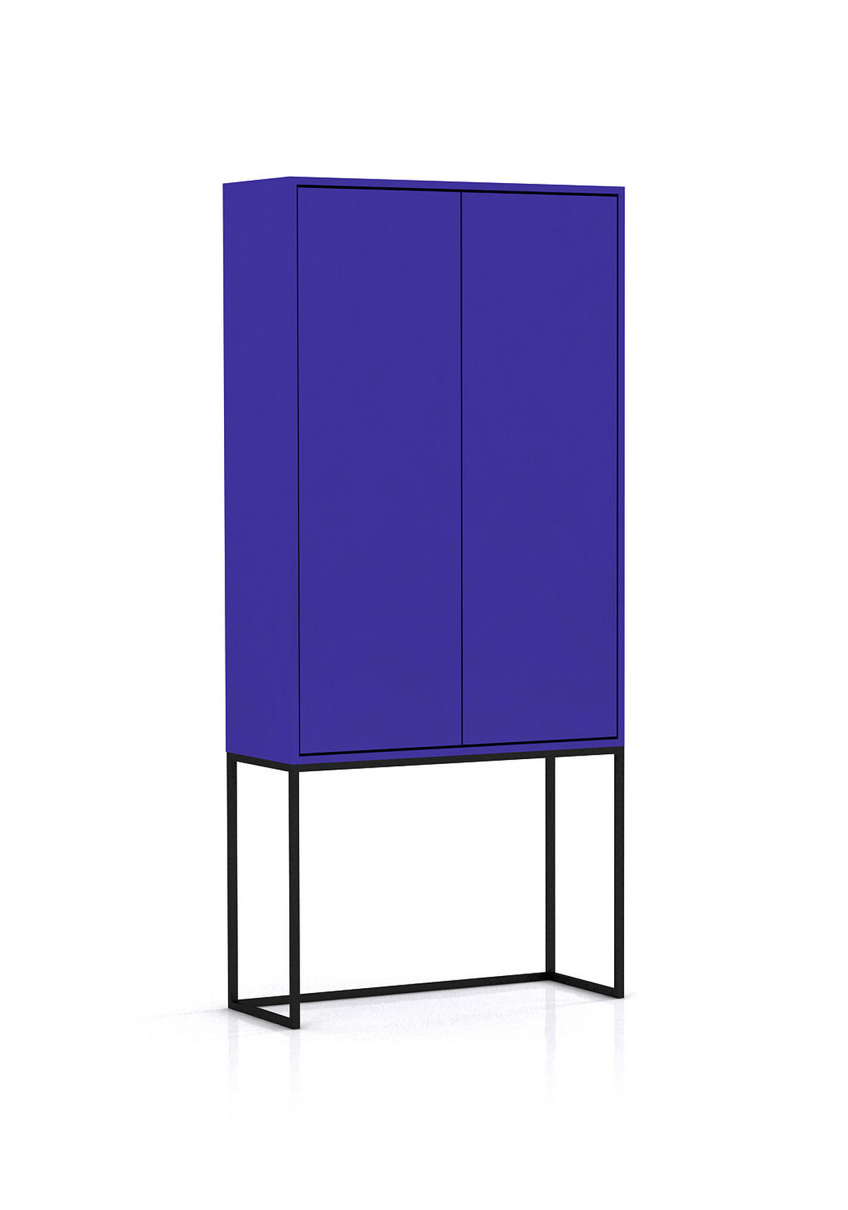 HIGHBOARD 2 Türen aus MDF in Preußenblau LENNON - Blau, Holzwerkstoff (75/164/30cm) - RNT By Really Nice Things