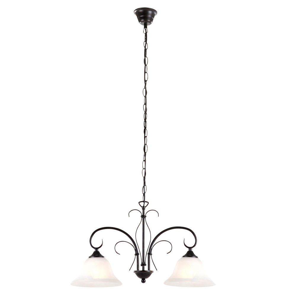 HÄNGELEUCHTE Glas Rostbraun Alabasterweiß - Braun, Glas (53.5/19/110cm) - Globo Lighting