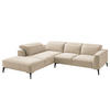 ECKSOFA mit Ottomane - Beige/Schwarz, Textil/Metall (263/238cm) - home24