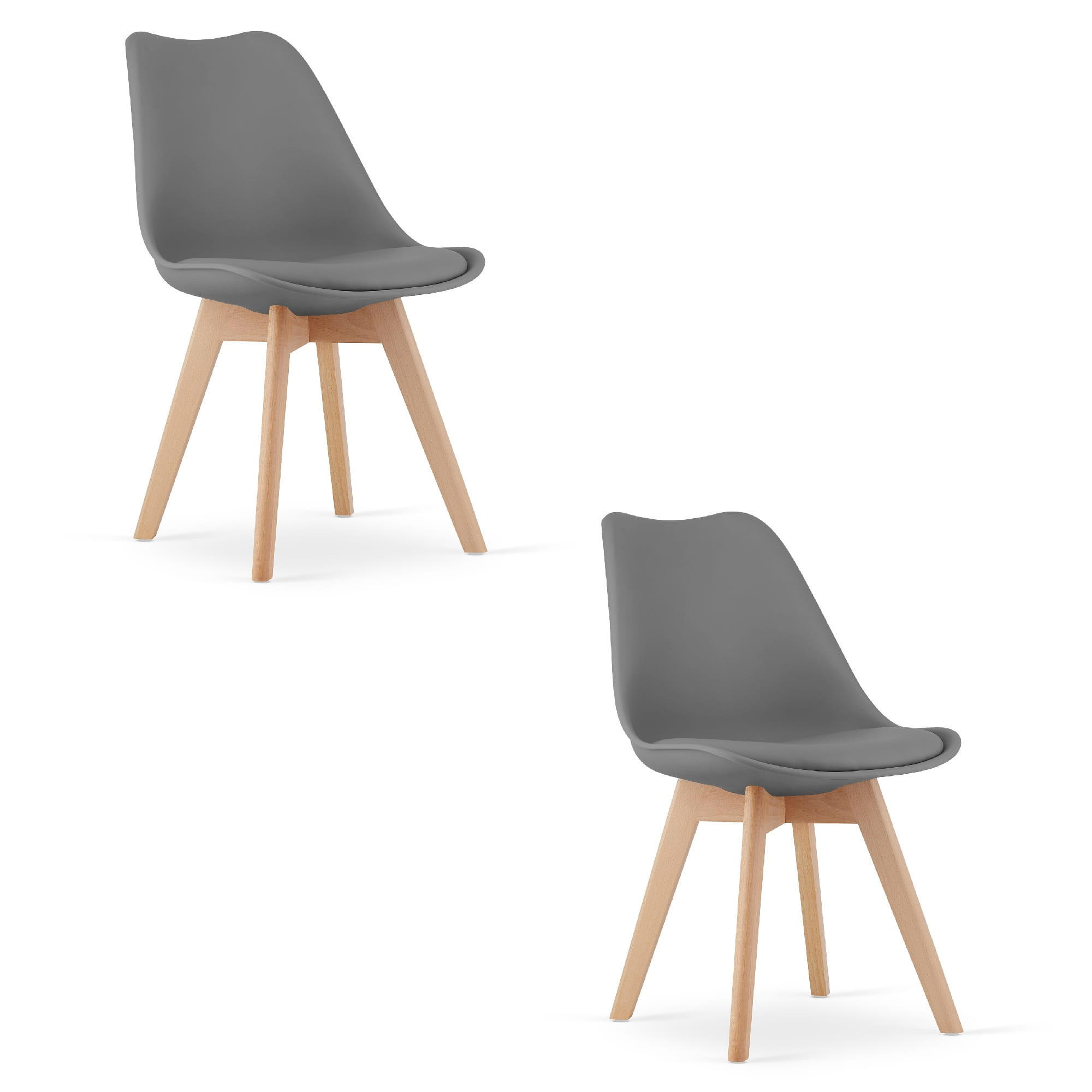 ESSZIMMERSTUHL 2-er Set RIKX Graphitsitz, Graphitbeine - Graphitfarben, Kunststoff (49/82/43cm) - Valora