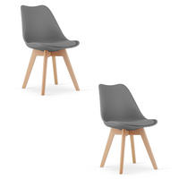 ESSZIMMERSTUHL 2-er Set RIKX Graphitsitz, Graphitbeine - Graphitfarben, Kunststoff (49/82/43cm) - Valora