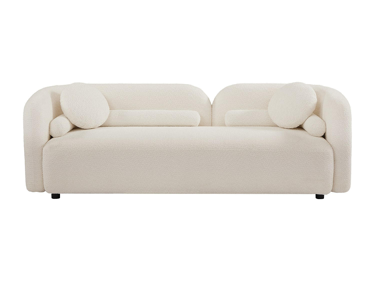 SOFA - 3 Personen - stoff - gebrochenes weiß Clodeca - Weiß, Textil (228/70/88cm) - Vente-Unique