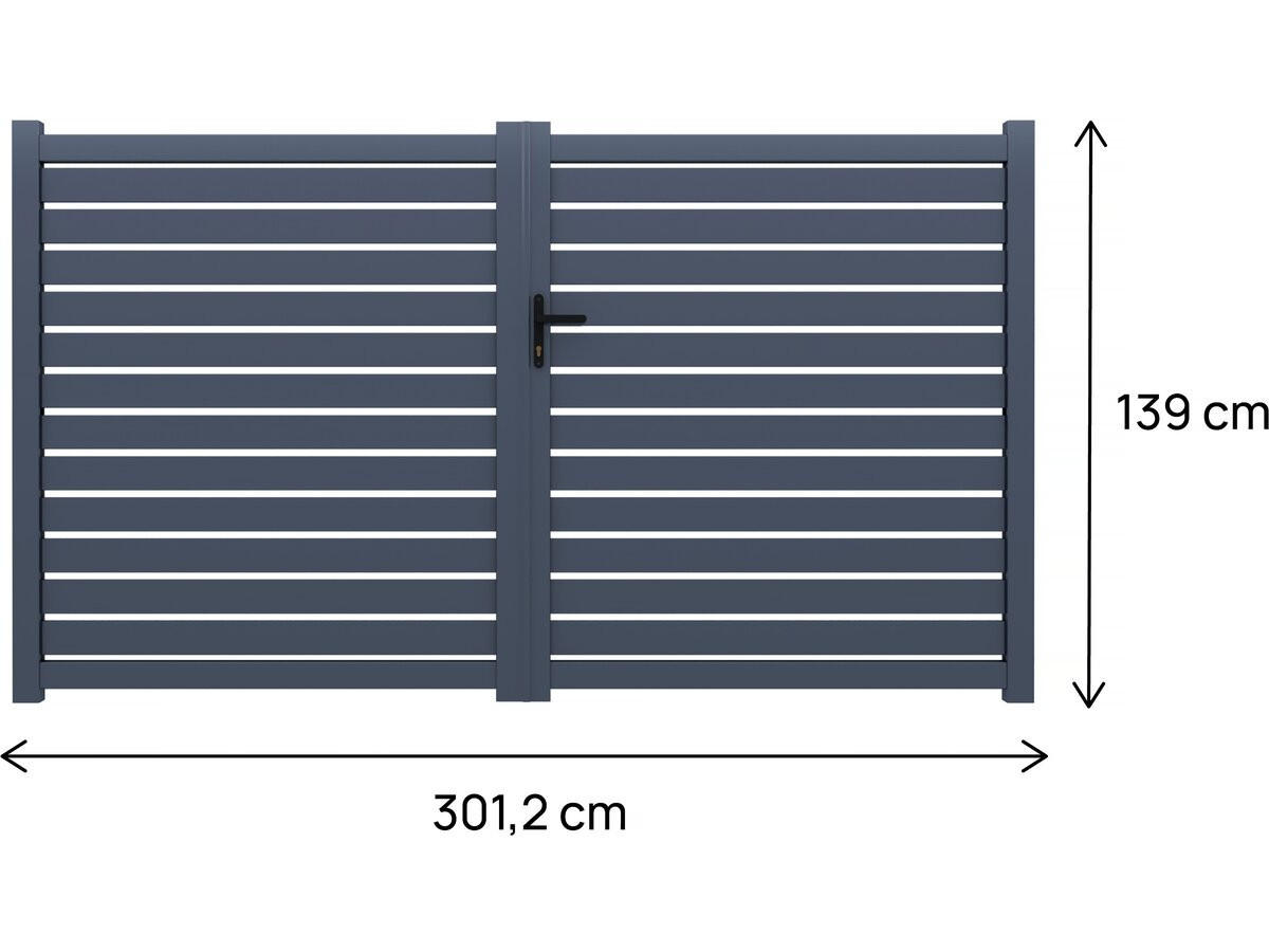 TOR julien Grau - Grau, Metall (300/140/140cm) - Habitat Garten