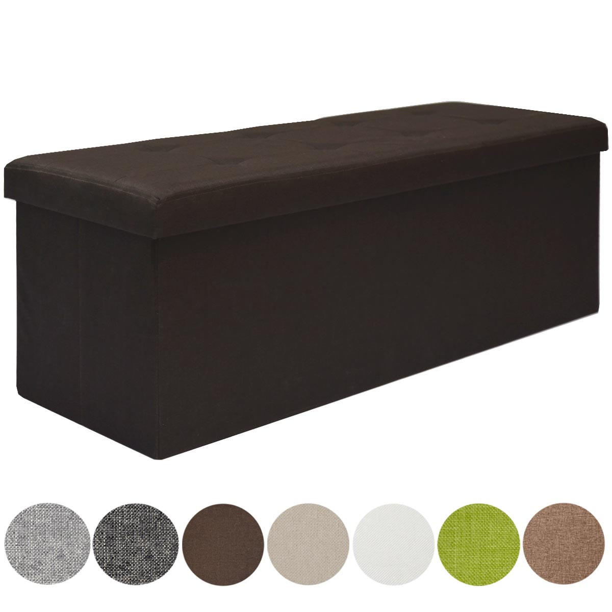 SITZBANK Faltbar, 110/38/38 cm, mit 2 Trennwänden, 120 Liter, Dunkelbraun - Braun, Kunststoff (38/38/110cm) - Dunedesign