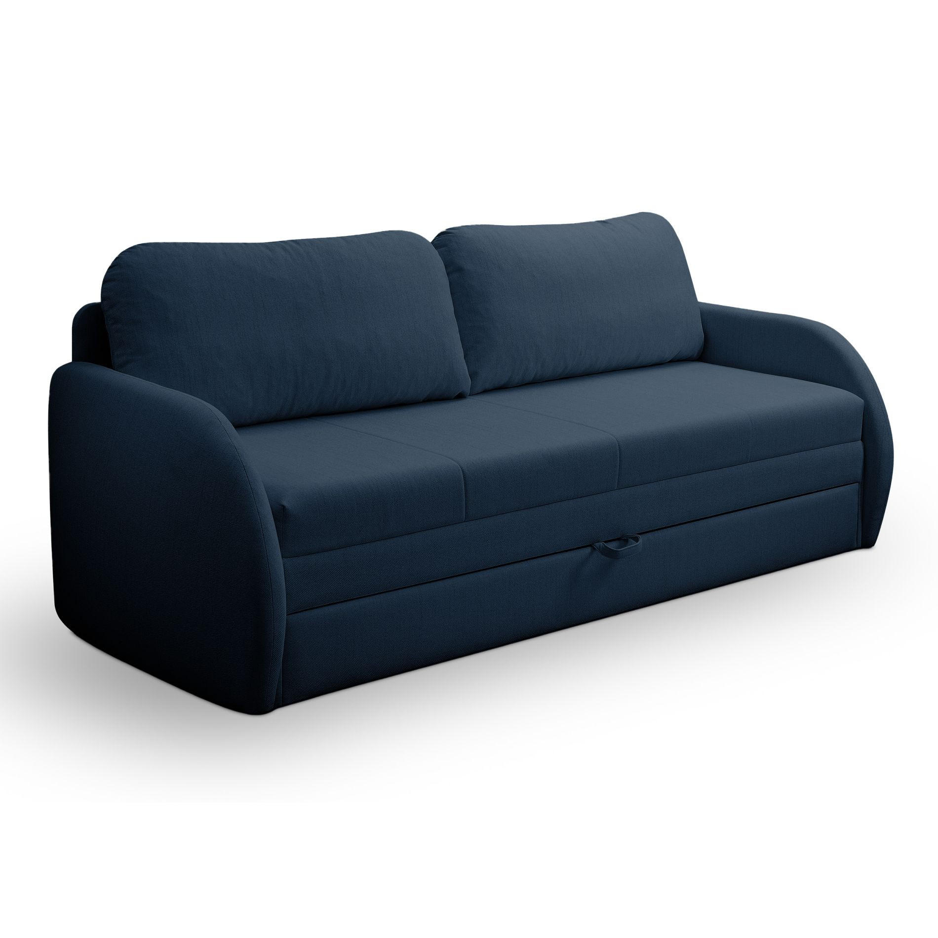 SCHLAFSOFA Diego dunkelblau - Schwarz/Dunkelblau, Kunststoff/Textil (221/90/91cm) - Selsey