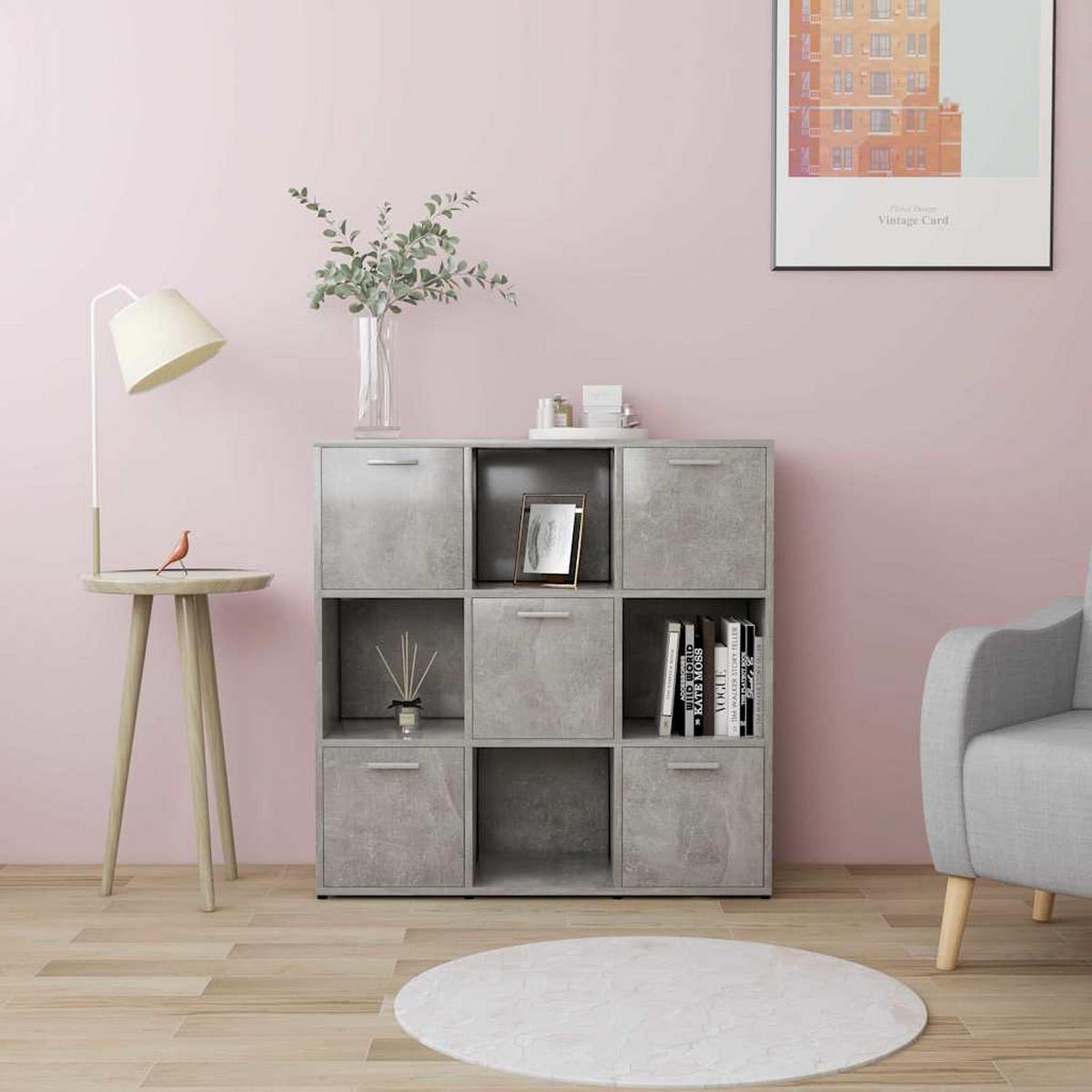 BÜCHERREGAL Betongrau 90/30/90 Cm Holzwerkstoff - Grau, Holzwerkstoff (30/90/90cm) - vidaXL