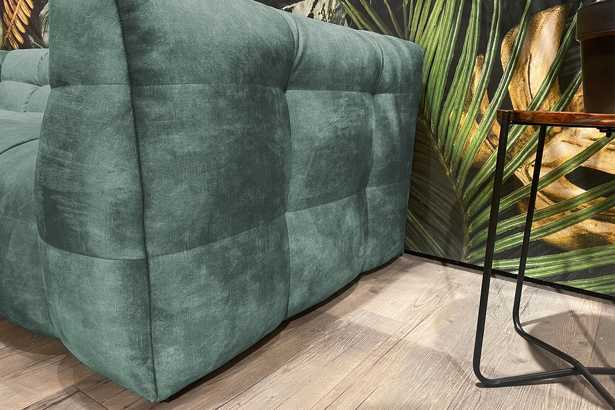 SOFA RIO Petrol Velvet - Petrol/Schwarz, Textil (236/68/105cm) - KAWOLA