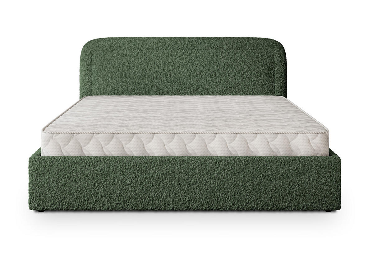 POLSTERBETT BENIRA Q 120x200 cm mit Bettkästen - Grün - Grün, Holz/Textil - MASSENO