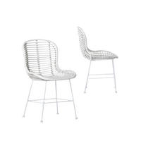 GARTENSTUHL Leo Weiß 47 cm x 86 cm 2er-Set - Weiß, Naturmaterialien (47/86/57cm) - Klast Home