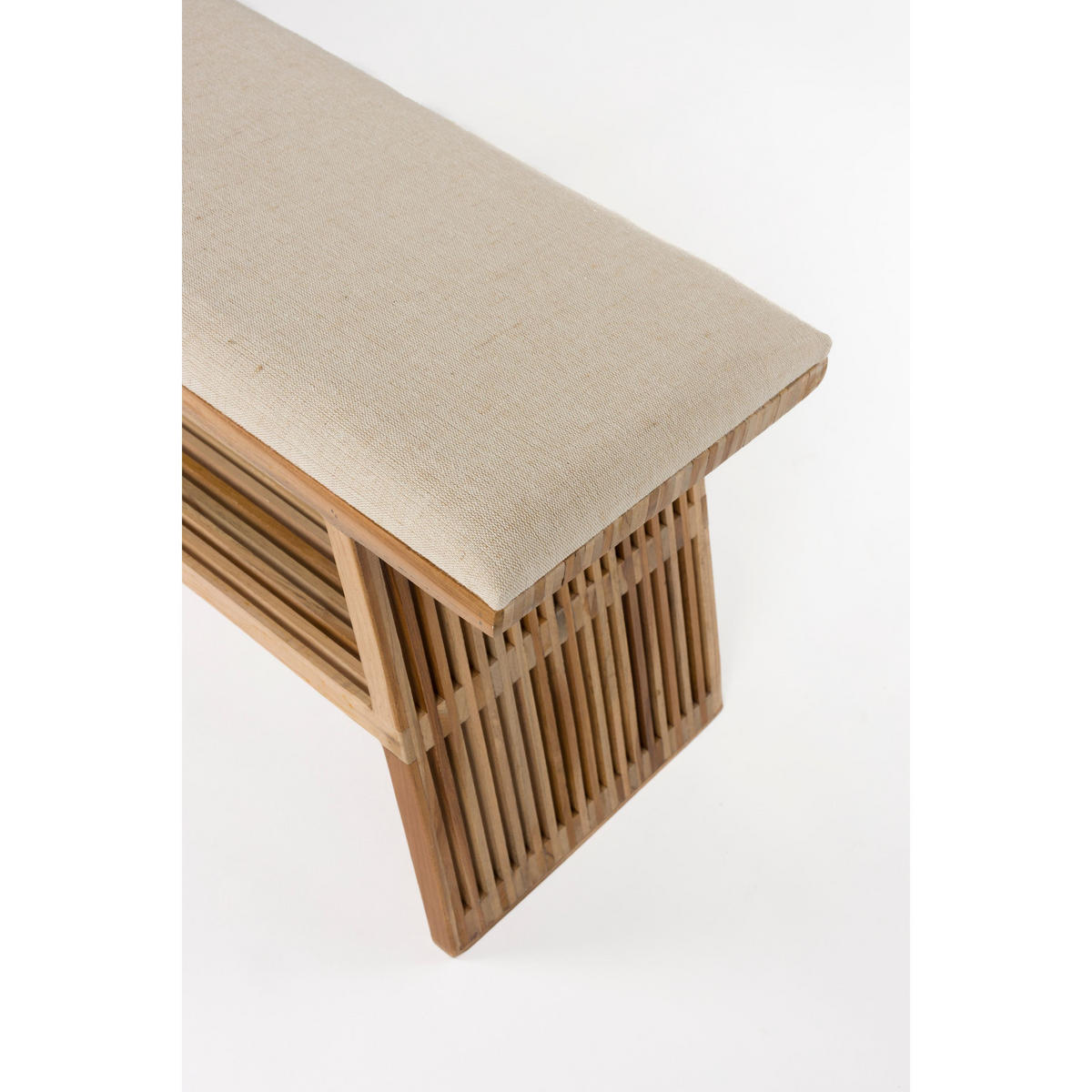SITZBANK Djia 134x34x40 cm - Creme/Braun, Holz (110/40/34cm) - Housecraft Living