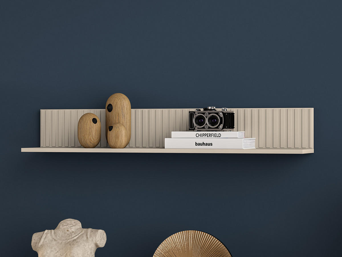 WANDREGAL Sophie kaschmir matt 120 / 20 / 18cm - Braun, Holz/Holzwerkstoff (120/18/20cm) - Feldmann-Wohnen