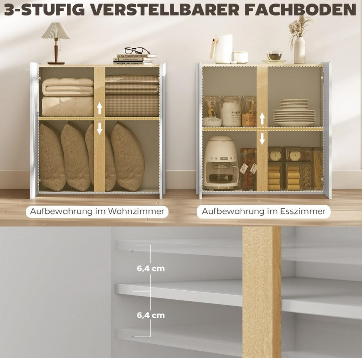SIDEBOARD 80/40/80 cm aus Holzwerkstoff mit Sanftschluss-Türen Weiß - Weiß, Holz (80/80/40cm) - Modenvie