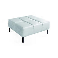 POLSTERHOCKER NELSON Hellblau Leder - Hellblau, Leder (107/43/71cm) - KAWOLA