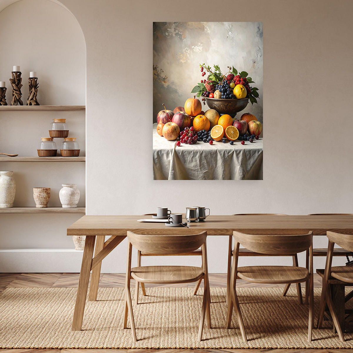 LEINWANDBILD Essen & Trinken 70x100cm - Multicolor, Textil (70/100cm) - Feeby