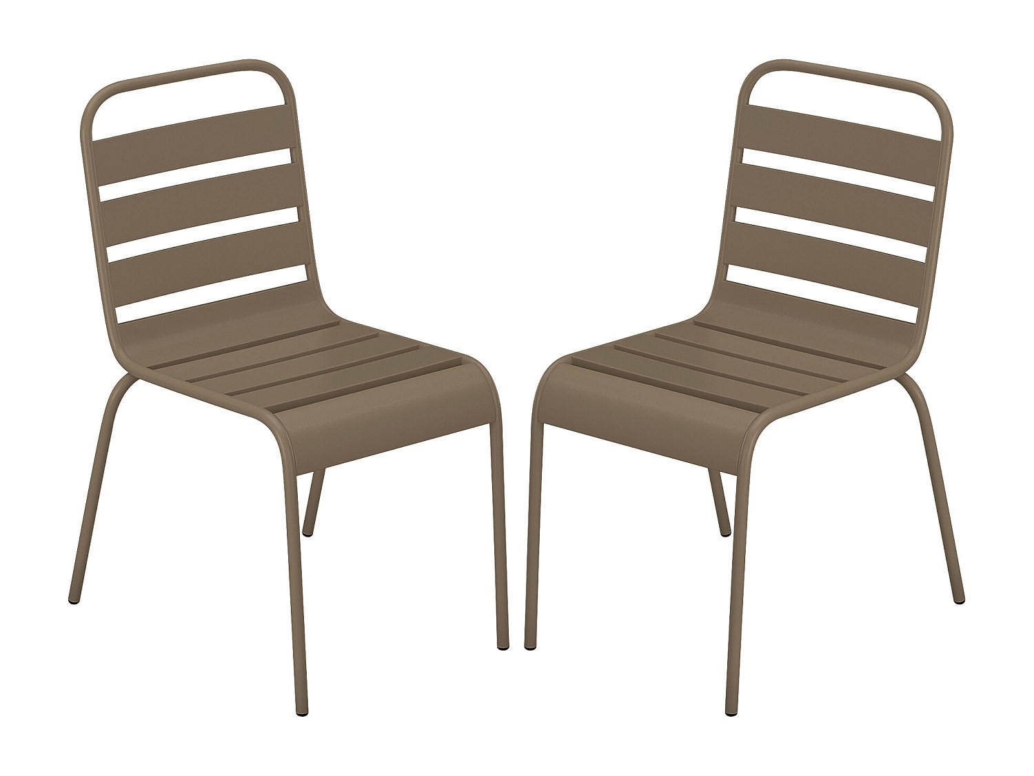 GARTENSTUHL - 47.5cm x 59cm - Stahl - taupe - MIRMANDE - Taupe, Metall (47.5/79/59cm) - Vente-Unique