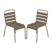 GARTENSTUHL - 47.5cm x 59cm - Stahl - taupe - MIRMANDE - Taupe, Metall (47.5/79/59cm) - Vente-Unique
