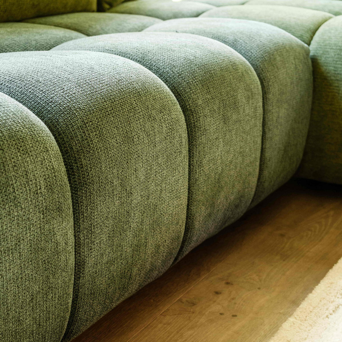 SOFA 3-Sitzer, Grün - Grün, Holz/Textil (270/205cm) - Oviala