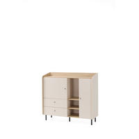 KOMMODE VETTA 125/115/42cm mit 2 Schubladen 2 Türen Beige - Beige, Holzwerkstoff (125/115/42cm) - MASSENO
