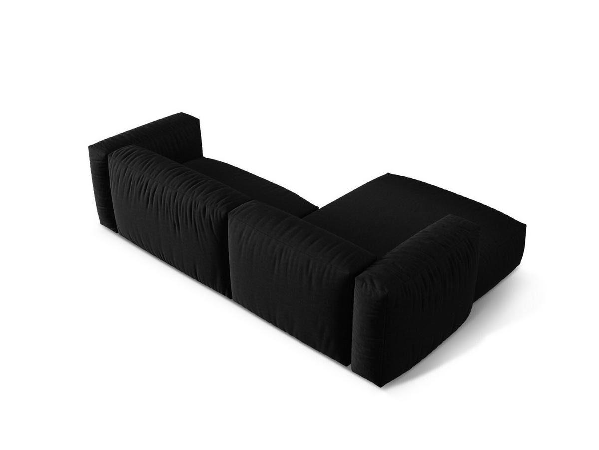 ECKSOFA modular links Martina aus strukturiertem Stoff schwarz 2 Sitzplätze - Schwarz, Textil (176/283cm) - Micadoni