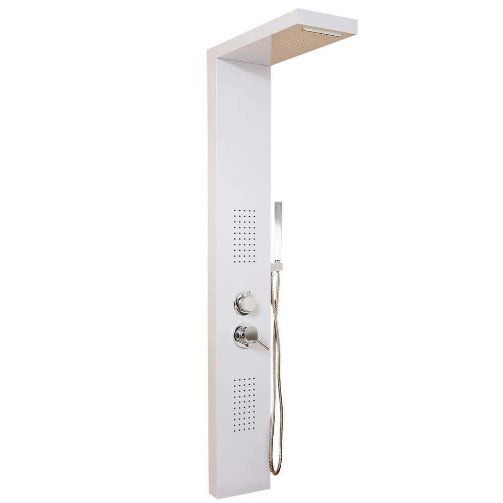 DUSCHPANEEL mit Regendusche CASCATA – Weiß - Weiß, Metall (20/142/50.5cm) - Home Deluxe