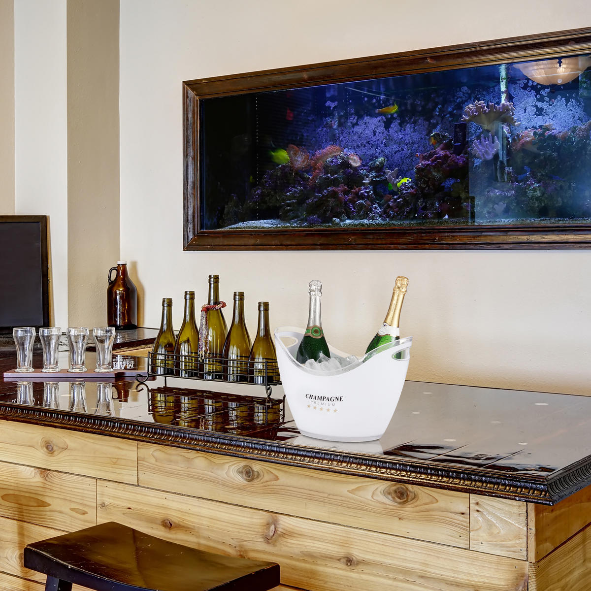 SEKTKÜHLER - Weiß, Kunststoff (33.5/25.5cm) - Relaxdays