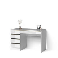 SCHMINKTISCH Imola Weiß/Gold ohne Spiegel - Goldfarben/Weiß, Holzwerkstoff (55/120/75cm) - Livinity®
